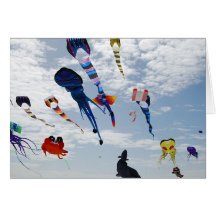 Multi Color Kites Painting the sky Greeting Card