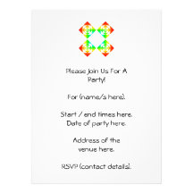 Multi-Color Rainbow Flowers. On White. Custom Invite