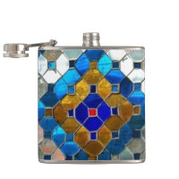 Multi-Color Stained Glass Flask