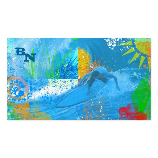 Multi Color Surfing Business Card (back side)