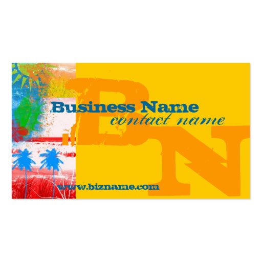 Multi Color Surfing Business Card (front side)