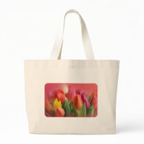 multi color tulips on red background bags by Ceyzpurplestang multi color tulips on red background bags