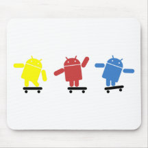 Multi Colored Android Skateboarder Mouse Pad
