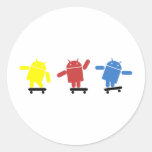Multi Colored Android Skateboarder Stickers