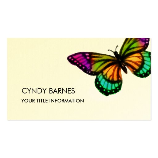 Multi Colored Butterfly  Business Card (front side)