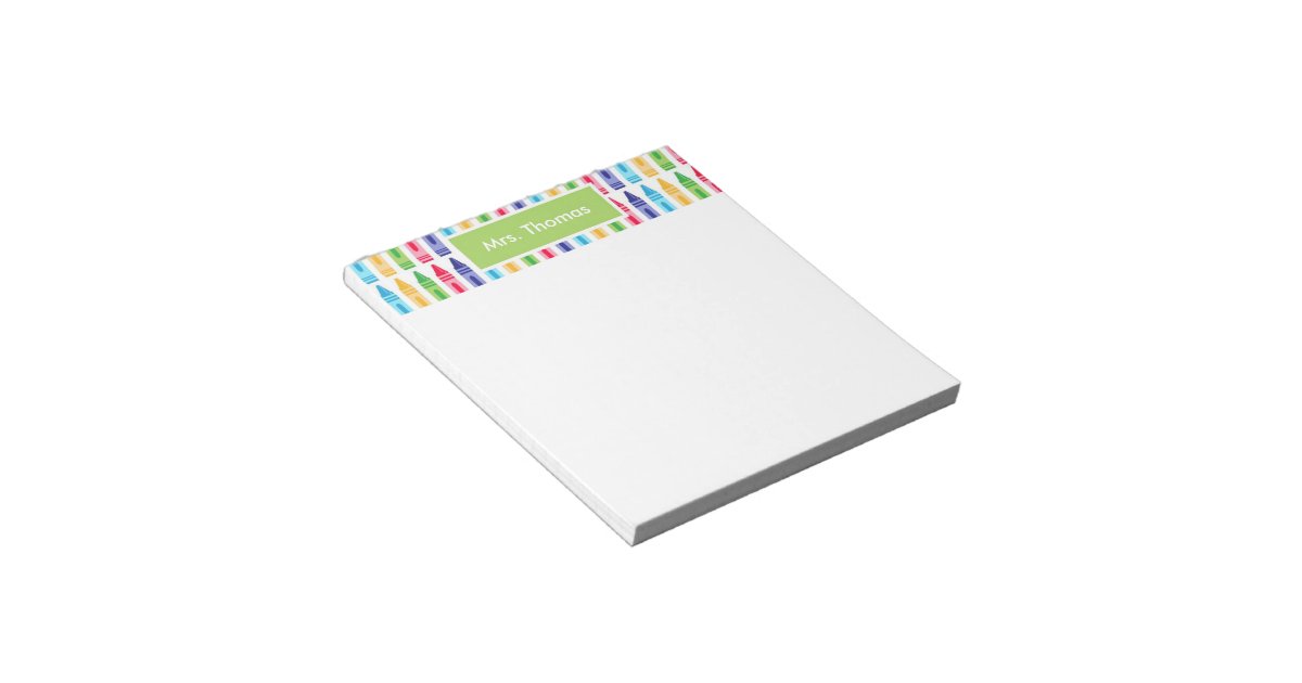 Multi Colored Crayons Personalized Notepad Zazzle