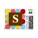 Multi Colored Dots LETTER S POSTAG... - Customized postage