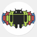 Multi colored Droid Army Round Sticker