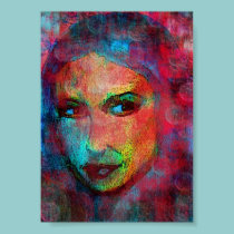 multi colored face posters