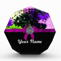 Multi-colored floral acrylic award