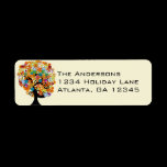 Multi Colored Flower Love Tree Return Address