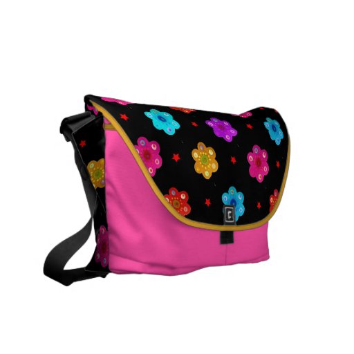 Multi Colored Flowers Rickshaw Messenger Bag