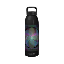Multi Colored Fractal Fan Reusable Water Bottle