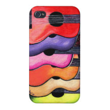 Multi-Colored Guitars Iphone Case Cases For iPhone 4