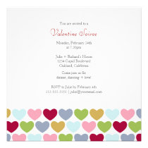 Multi Colored Hearts Valentine's Party Invitation