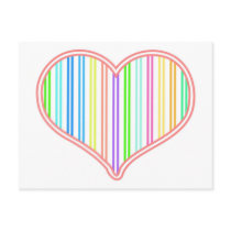 Multi-Colored Line Heart Postcard by loveisintheair Multi-Colored Line Heart Postcard