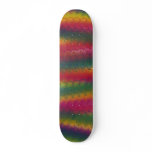Multi colored pattern abstract skateboard