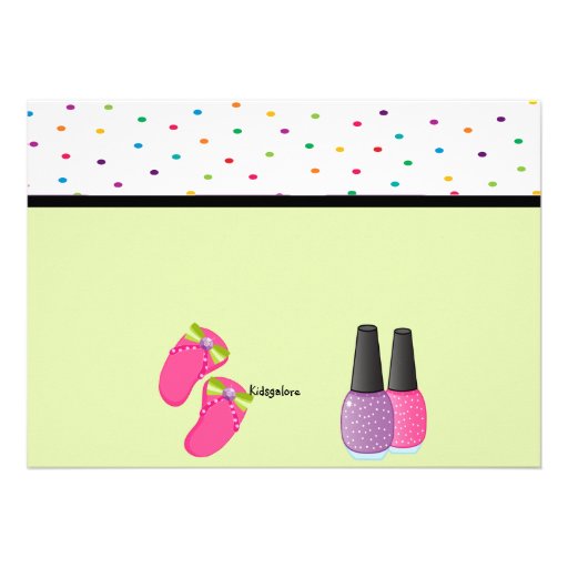 Multi Colored Polka Dot Girls Spa Invite