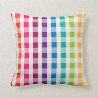 Multi-Colored Rainbow Candy gingham pattern