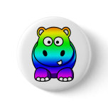 Multi Colored , Rainbow Hippo buttons
