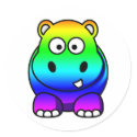 Multi Colored , Rainbow Hippo sticker
