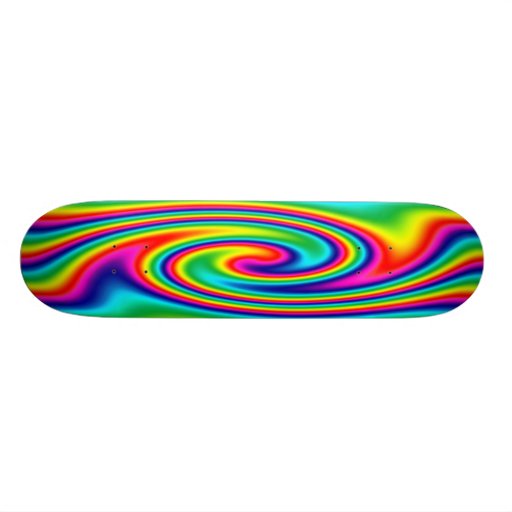 Multi-Colored Rainbow Twirl Custom Skate Board
