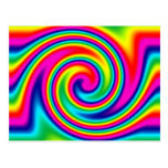 Multi-Colored Rainbow Twirl Post Card