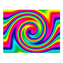 Multi-Colored Rainbow Twirl Post Card