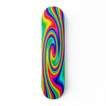 Multi-Colored Rainbow Twirl Custom Skate Board