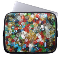 Multi-colored seed bead texture laptop sleeves