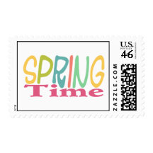 Multi colored spring time postage stamp