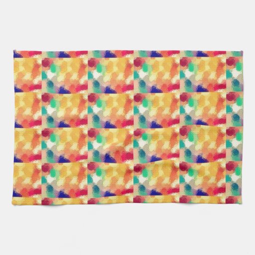 Multi Colored Square Art Kitchen Towels | Zazzle