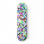 Multi-Colored Square Tile Pattern Skateboard