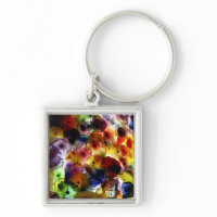 Multi-Colored Stained Glass Keychain keychain