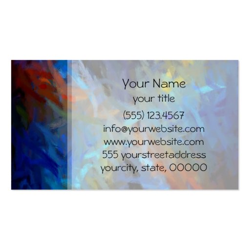 Multi Colors Abstract Art Painting Business Card (back side)