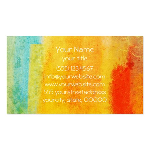 Multi-colors Painting Abstract Art Business Card Template (back side)