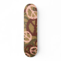 Multi Colors Peace Signs/Camo Look Skateboard by pammys Multi Colors Peace Signs/Camo Look Skateboard