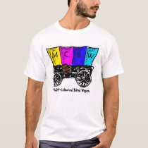 Multi-coloured band wagon Tshirt by Bowring_2002 Multi-coloured band wagon Tshirt