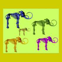 Multi Coloured Mammoth Skeletons posters