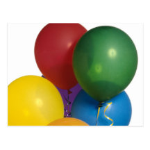Multi Coloured Party Balloons Post Cards