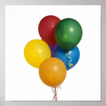 Multi Coloured Party Balloons Posters