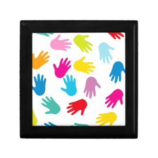 Multi Cultural Colorful Hands Gift Box