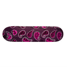 Multi Dimensional Paisley Pattern In Pink Skate Board Deck