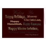 Multi Holiday gold and brown Greeting Cards
