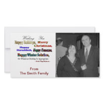 Multi holiday greetings custom photo card