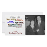 Multi holiday greetings custom photo card