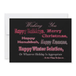 Multi Holiday Red on Black Invites