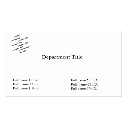 Multi name all purpose company logo business card (back side)