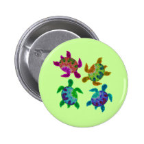 Multi Painted Turtles Buttons