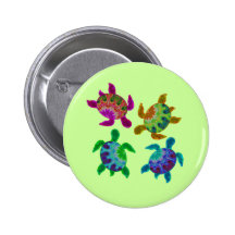 Multi Painted Turtles Buttons